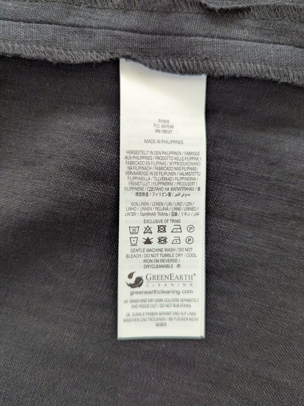 Boden Black Linen A-Line Midi Skirt Pockets US 12P - Picture 7 of 7